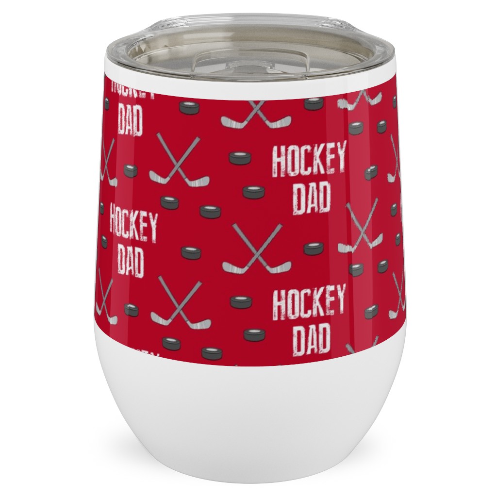Hockey Dad - Red Stainless Steel Travel Tumbler, 12oz, Red