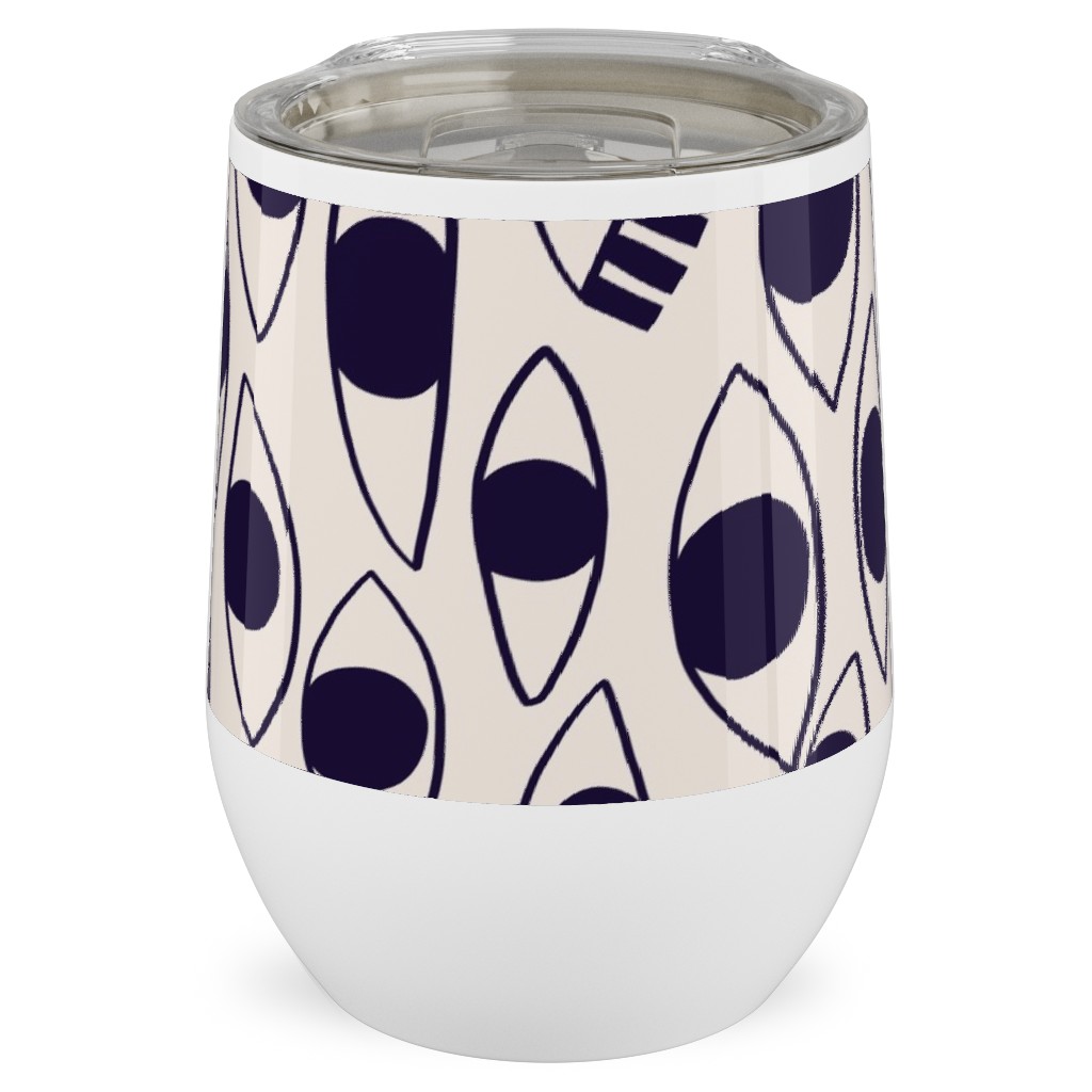 Eye White - Light Stainless Steel Travel Tumbler, 12oz, White, White