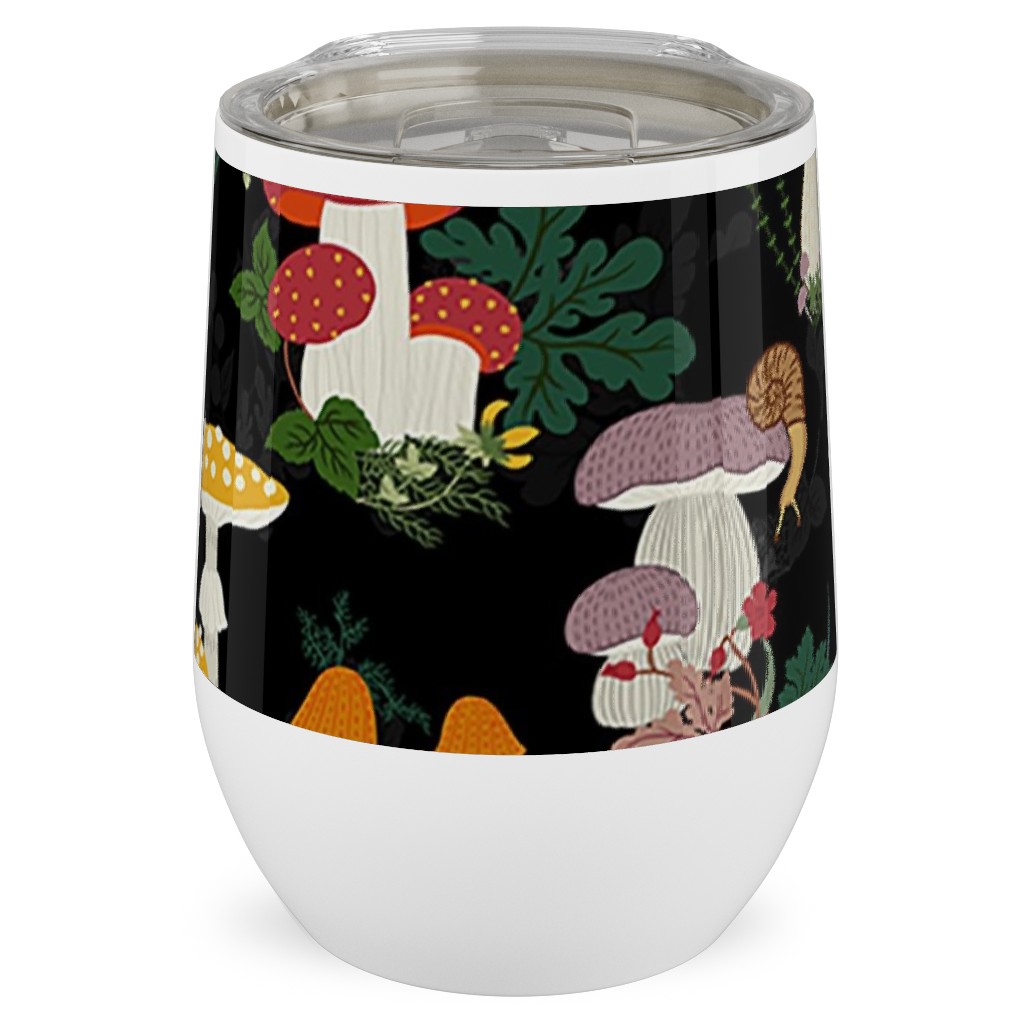 Mushroom Garden - Multi Stainless Steel Travel Tumbler, 12oz, Multicolor