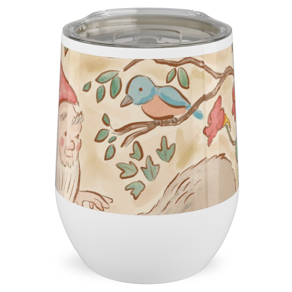 Woodland Gnomes - Multi Stainless Steel Travel Tumbler, 12oz, Beige