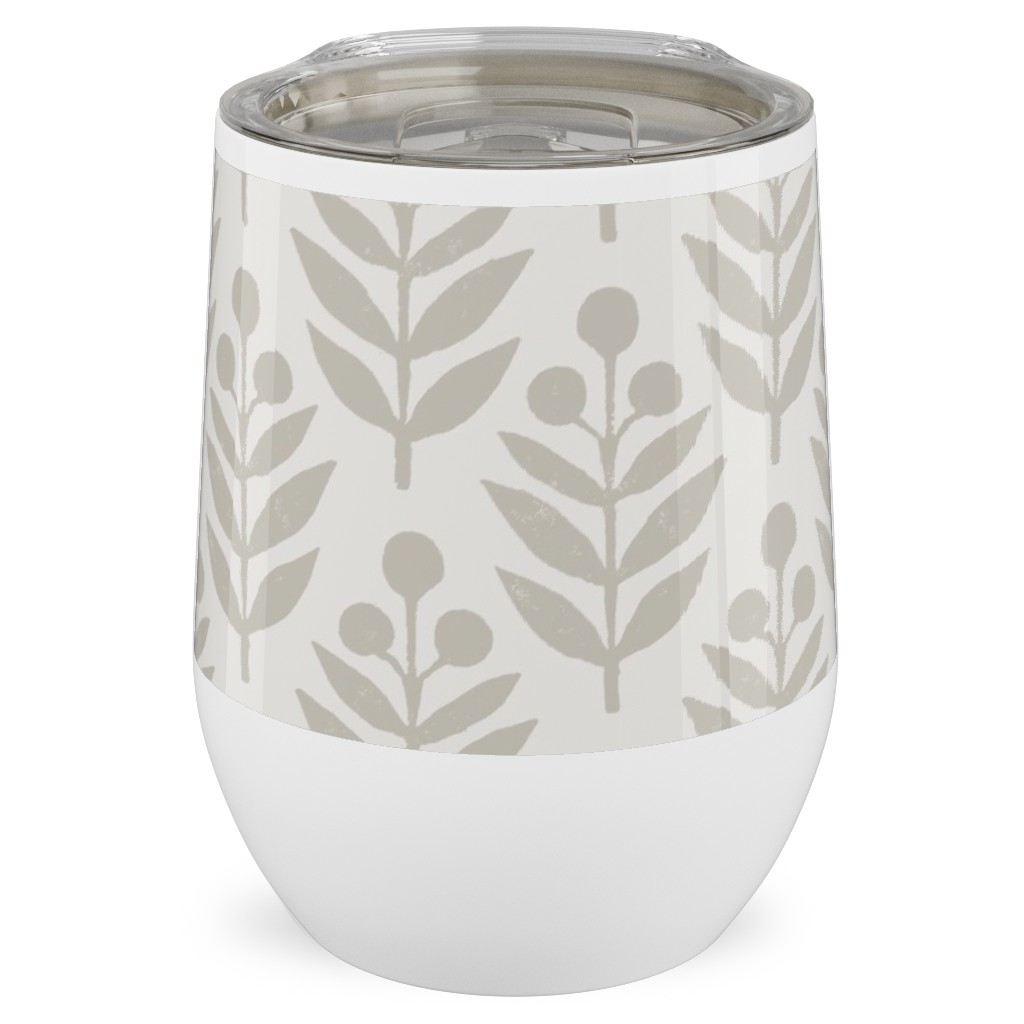 Lotti Quiet Stainless Steel Travel Tumbler, 12oz, Beige