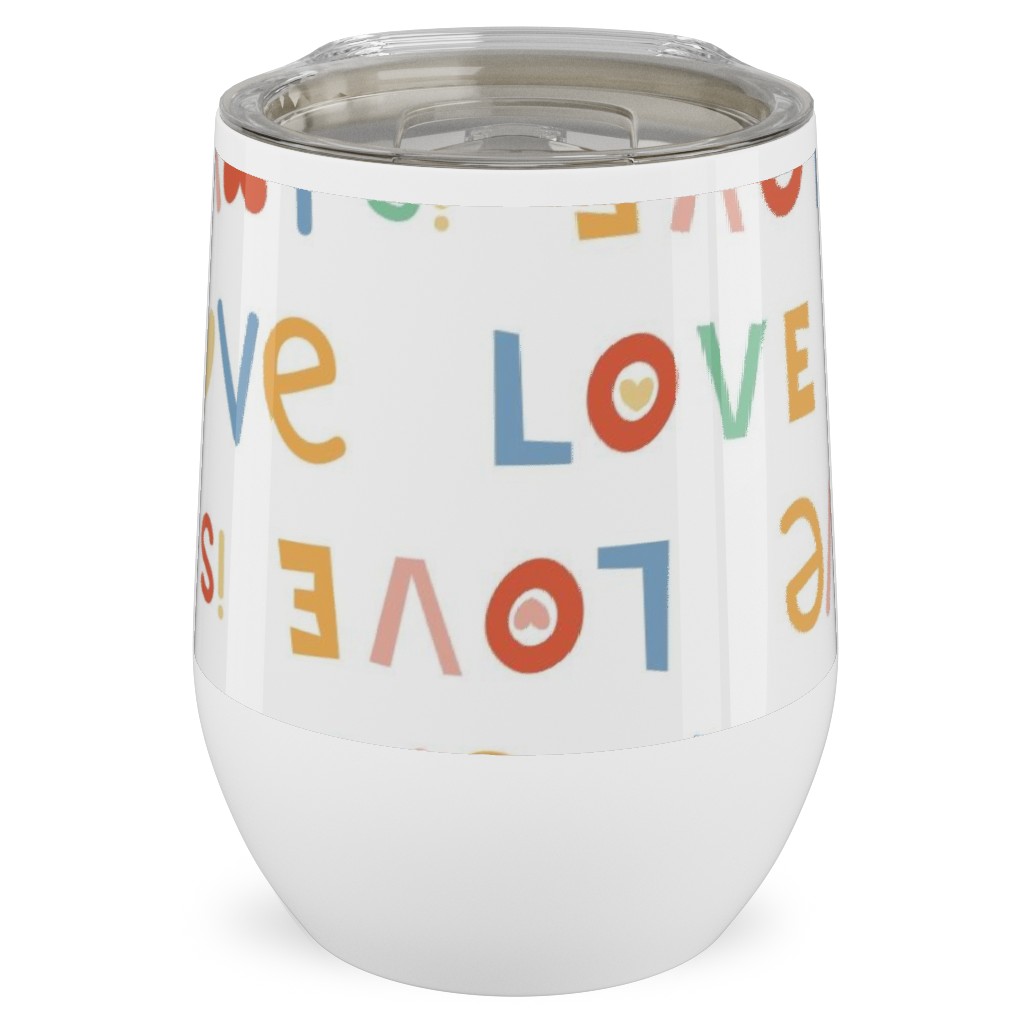 Love Is Love - Lgbtqia Rainbow - Multi Stainless Steel Travel Tumbler, 12oz, Multicolor