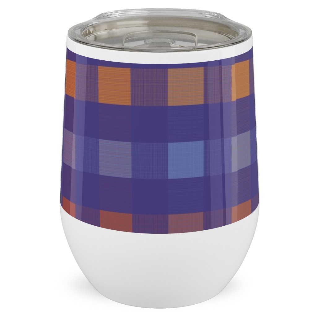 Picnic Plaid Stainless Steel Travel Tumbler, 12oz, Multicolor