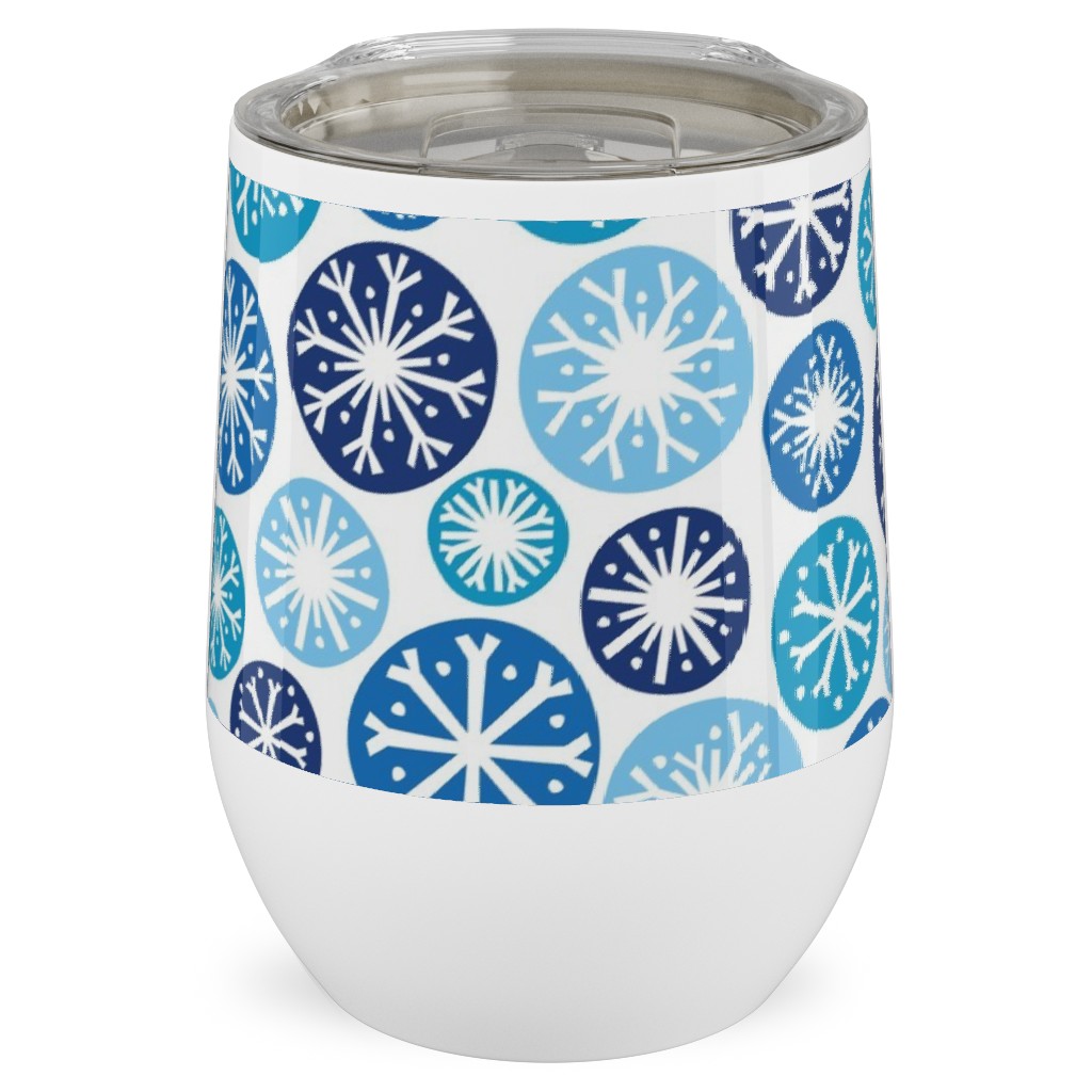 Snow Daze Stainless Steel Travel Tumbler, 12oz, Blue, Bluebird