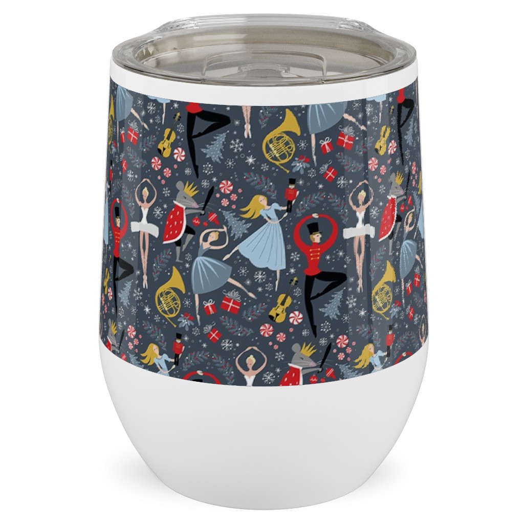 Claras Nutcracker Ballet Characters - Multi Stainless Steel Travel Tumbler, 12oz, Multicolor