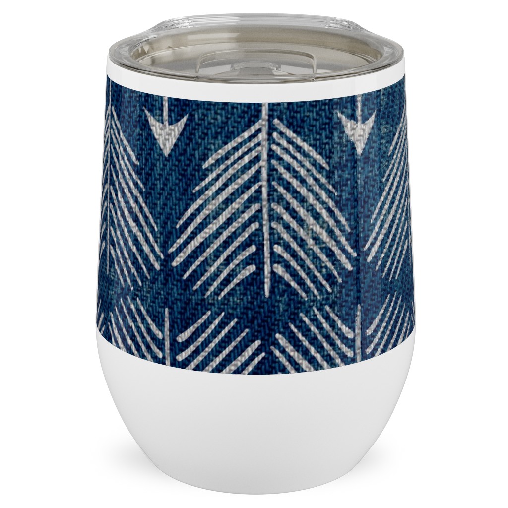 Django Arrows Stainless Steel Travel Tumbler, 12oz, Blue, Navy