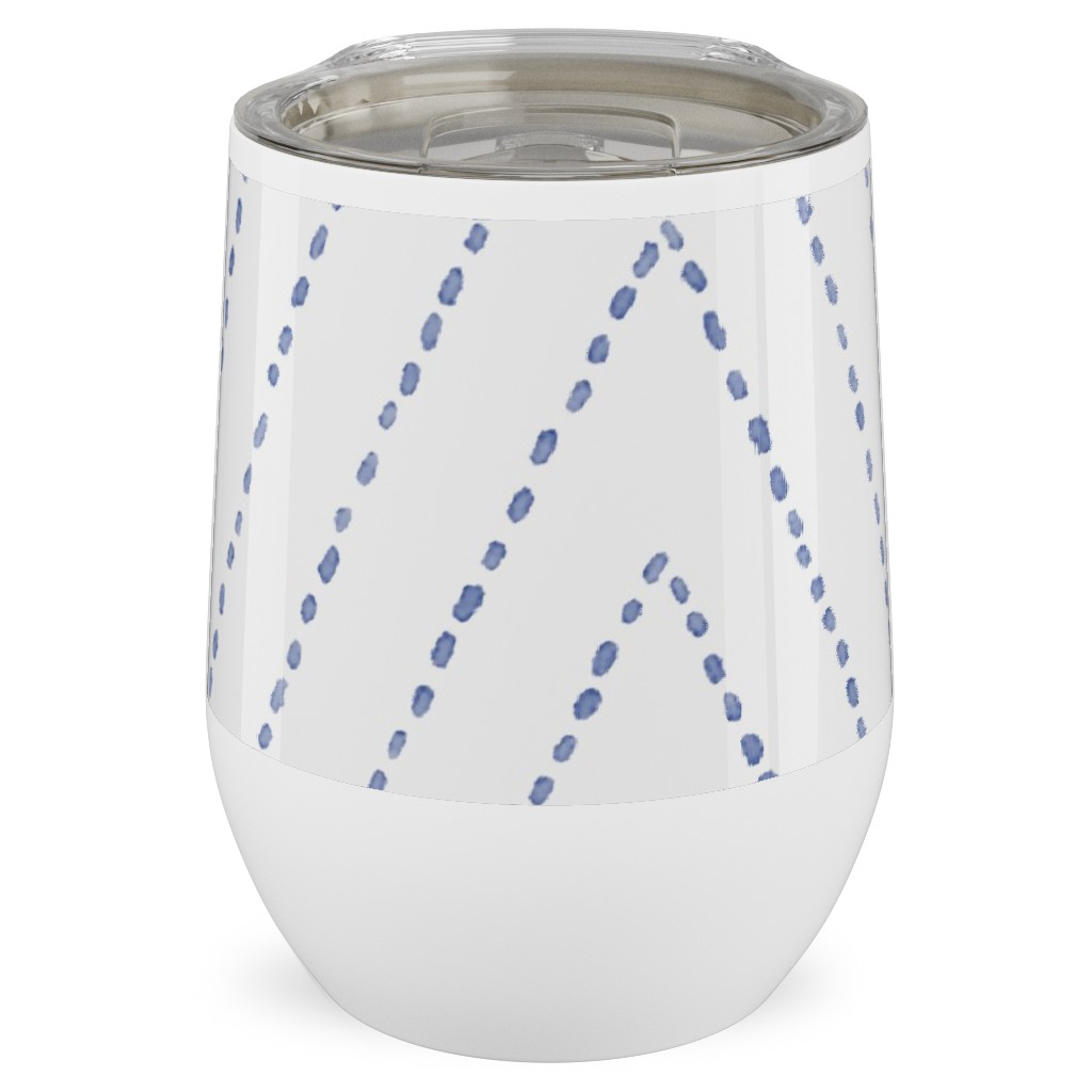 Painted Diamond Dash Stainless Steel Travel Tumbler, 12oz, White, Iron