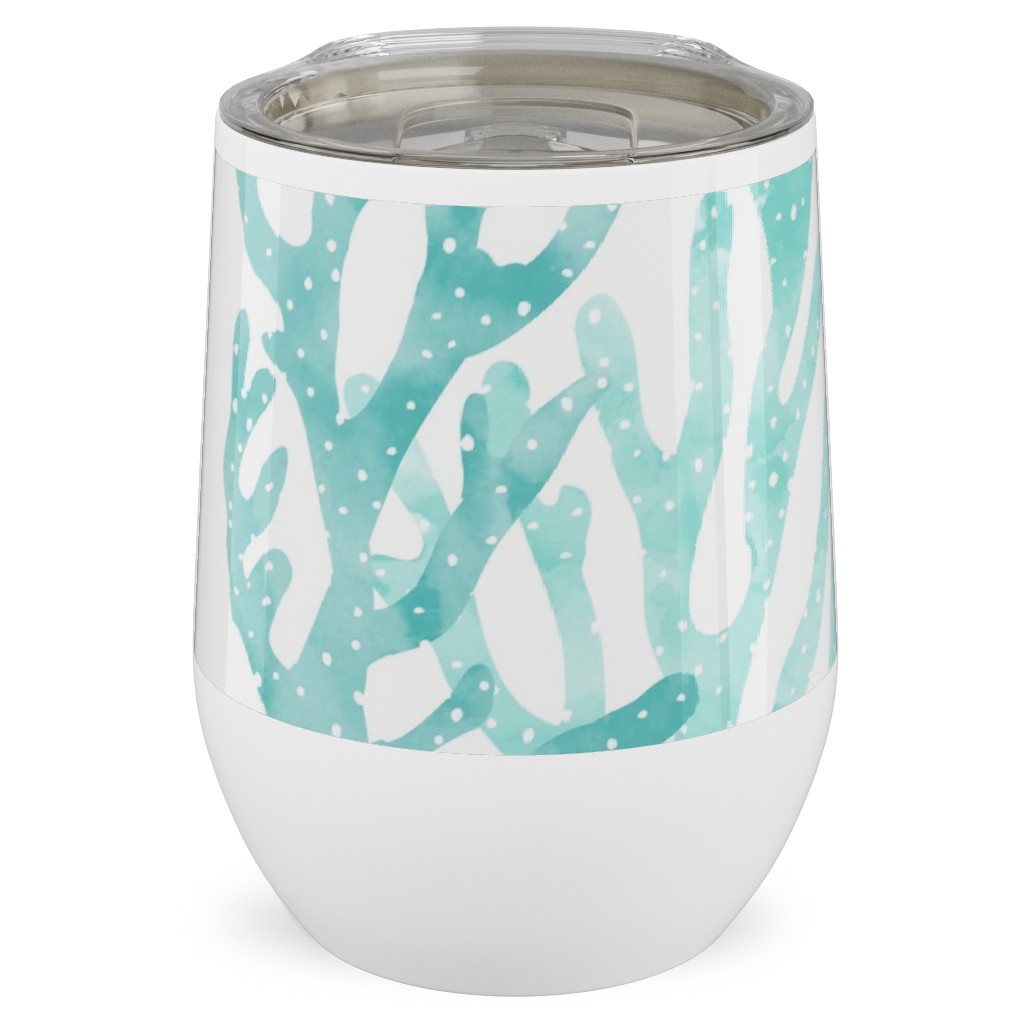 Coral Mermaid Stainless Steel Travel Tumbler, 12oz, Blue, Catalina