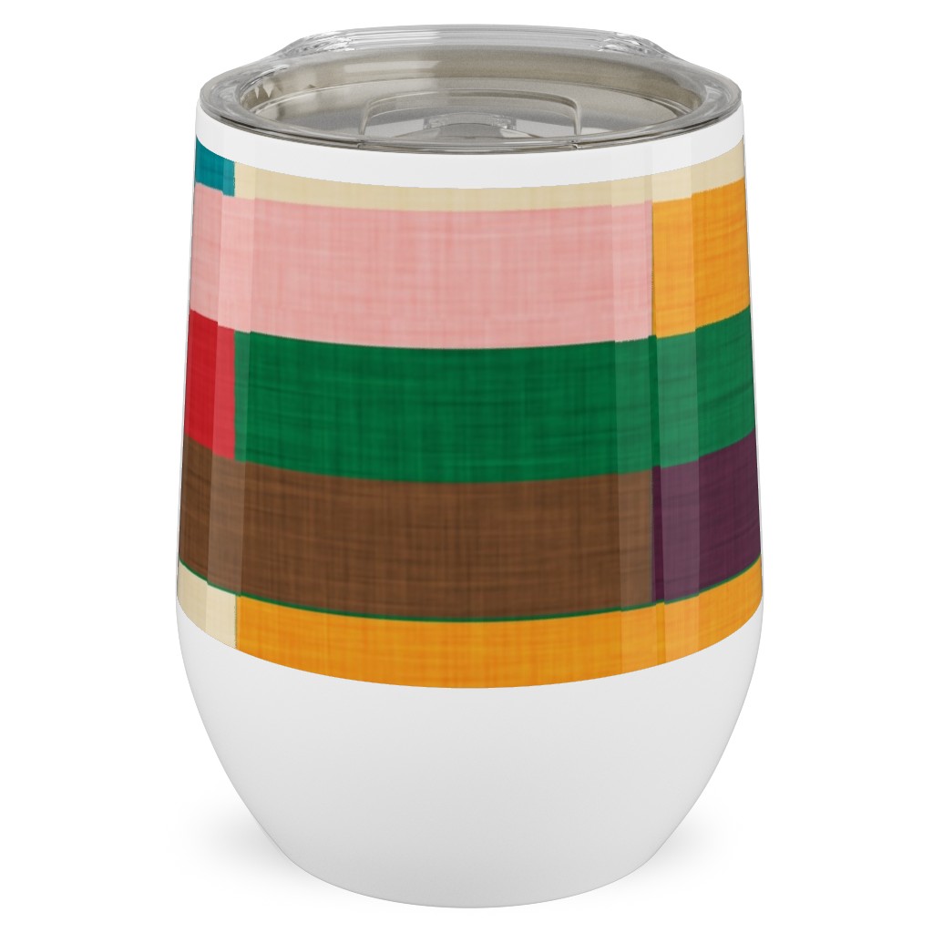 Kilim - Stripe - Multi Stainless Steel Travel Tumbler, 12oz, Multicolor