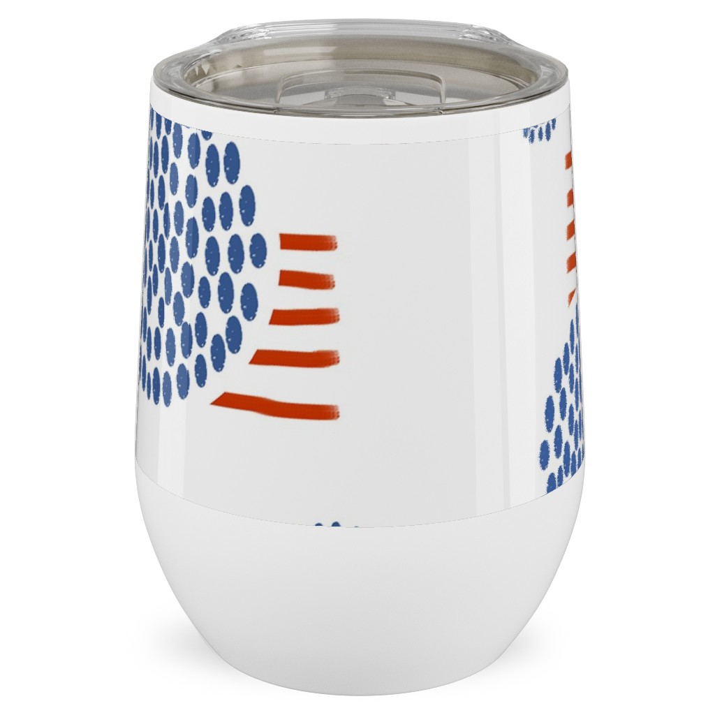 Imperfection in Red, White and Blue Stainless Steel Travel Tumbler, 12oz, Red, Red