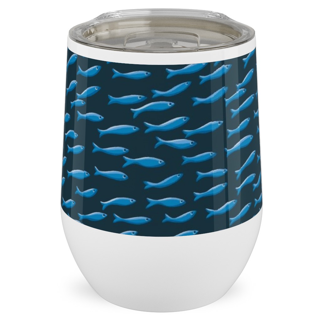Blues and Shoal Stainless Steel Travel Tumbler, 12oz, Blue