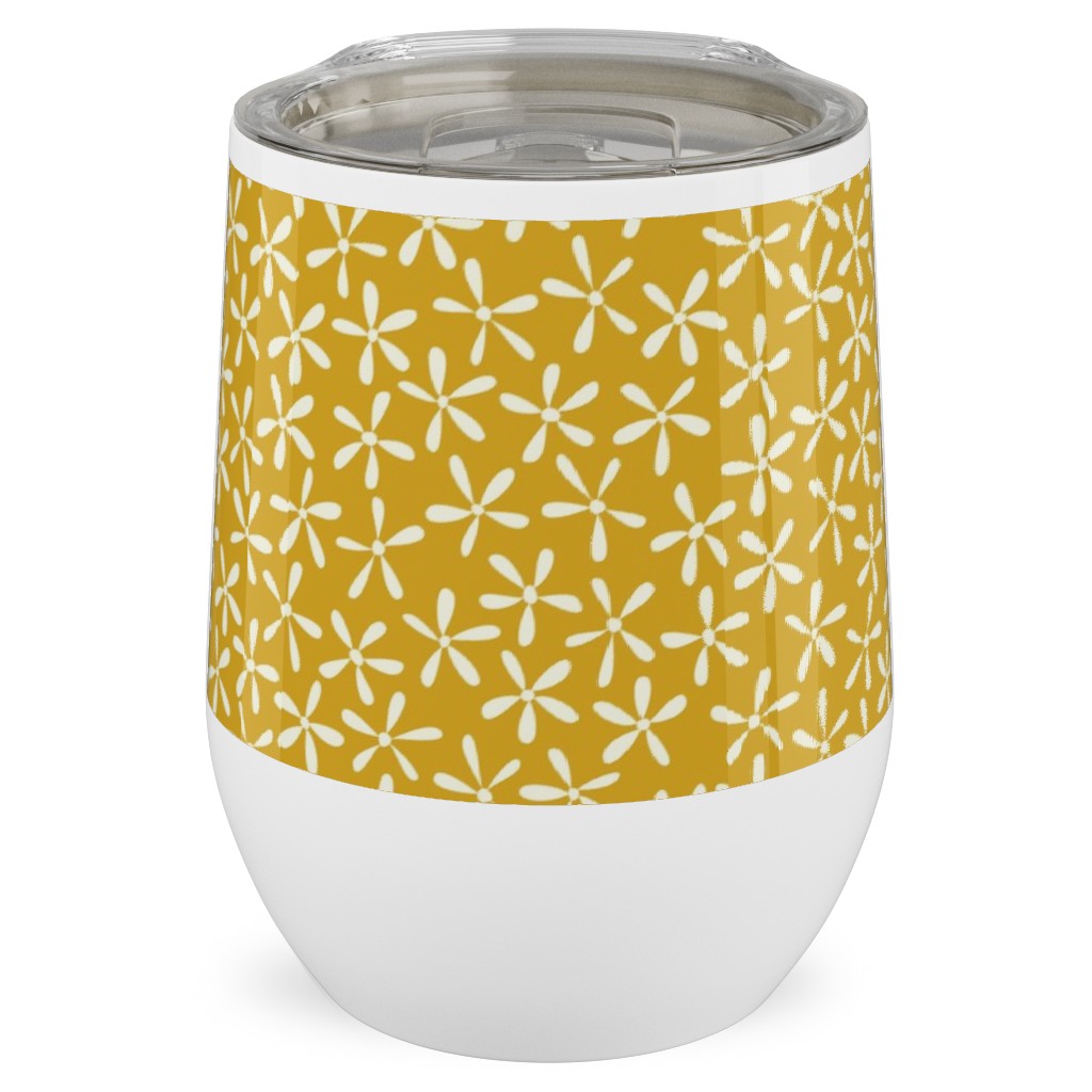 Hellow Spring - Mustard Yellow Stainless Steel Travel Tumbler, 12oz, Yellow