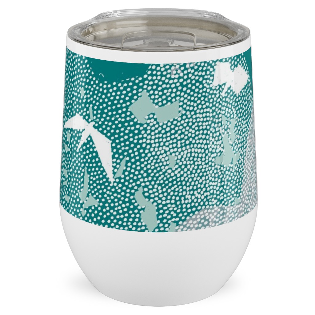 Forest Bird's Eye View - Green Stainless Steel Travel Tumbler, 12oz, Green, Classic Green