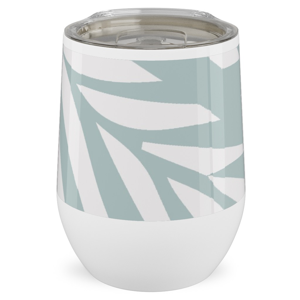 Fronds - Palladian Blue Stainless Steel Travel Tumbler, 12oz, Blue