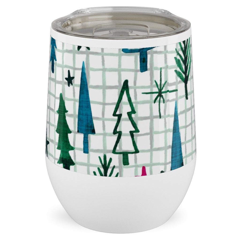 Noel Collection - Winterscape Stainless Steel Travel Tumbler, 12oz, Green, Classic Green