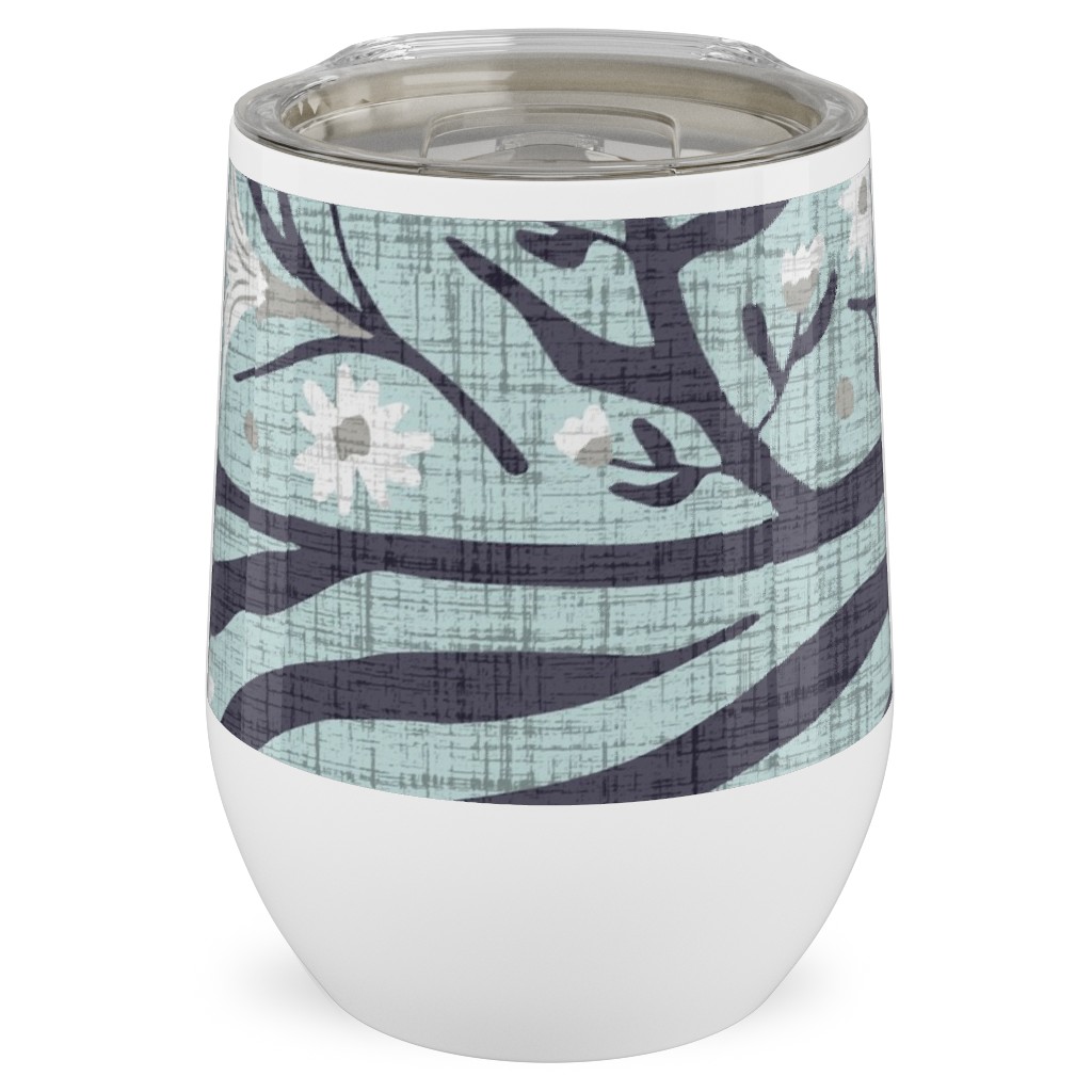 Folk Art - Pollinators Stainless Steel Travel Tumbler, 12oz, Blue, True Blue