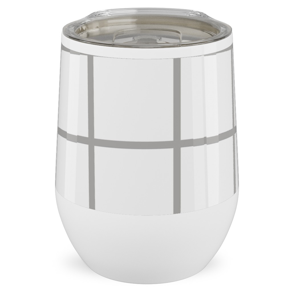 Window Pane Stainless Steel Travel Tumbler, 12oz, Gray