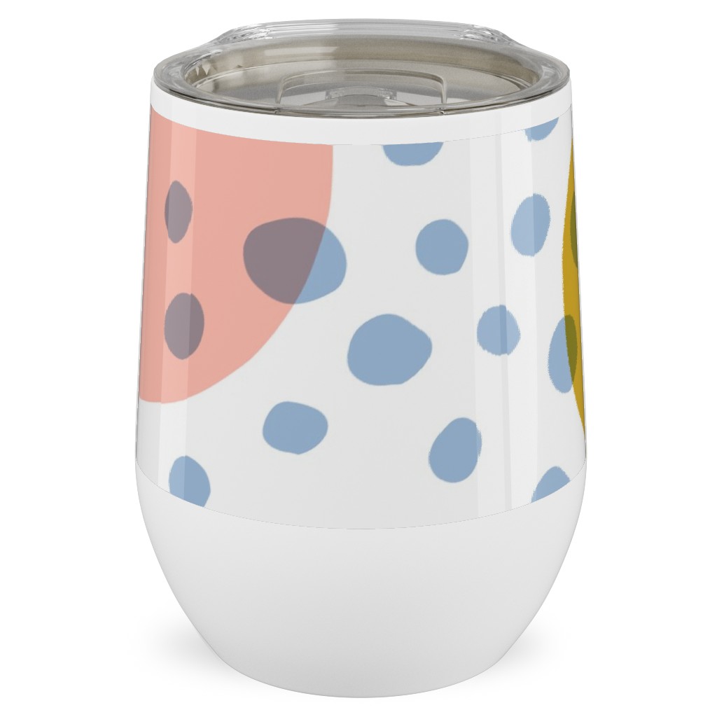 Abstract Circles and Triangles - Multi Stainless Steel Travel Tumbler, 12oz, Multicolor