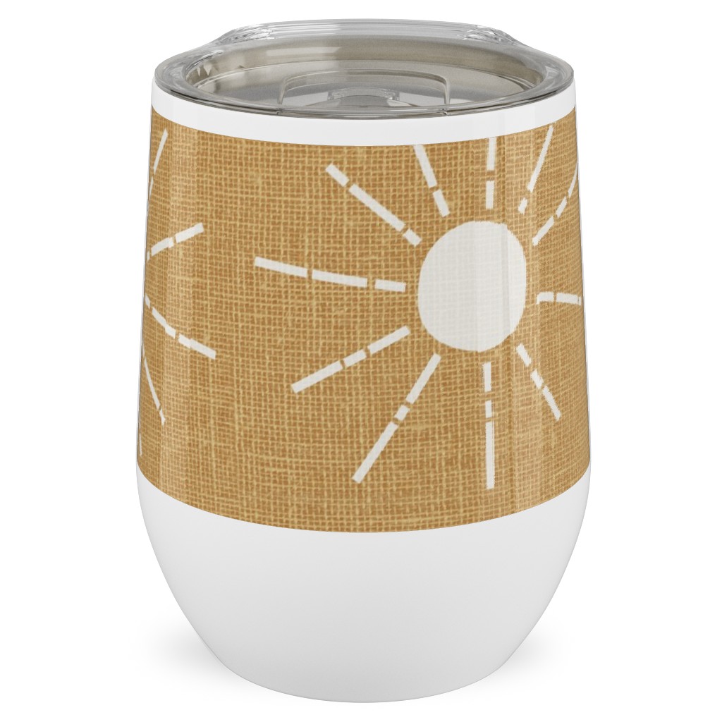 Summer Sunshine - Mustard Yellow Stainless Steel Travel Tumbler, 12oz, Yellow