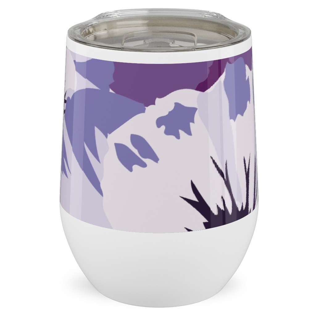Pansy By Numbers - Purple Stainless Steel Travel Tumbler, 12oz, Purple