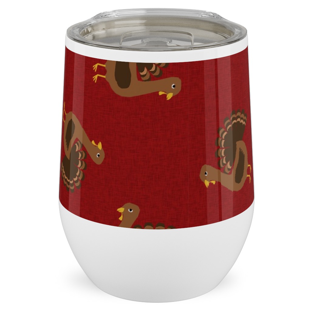 Turkey Toss Stainless Steel Travel Tumbler, 12oz, Red, Sap