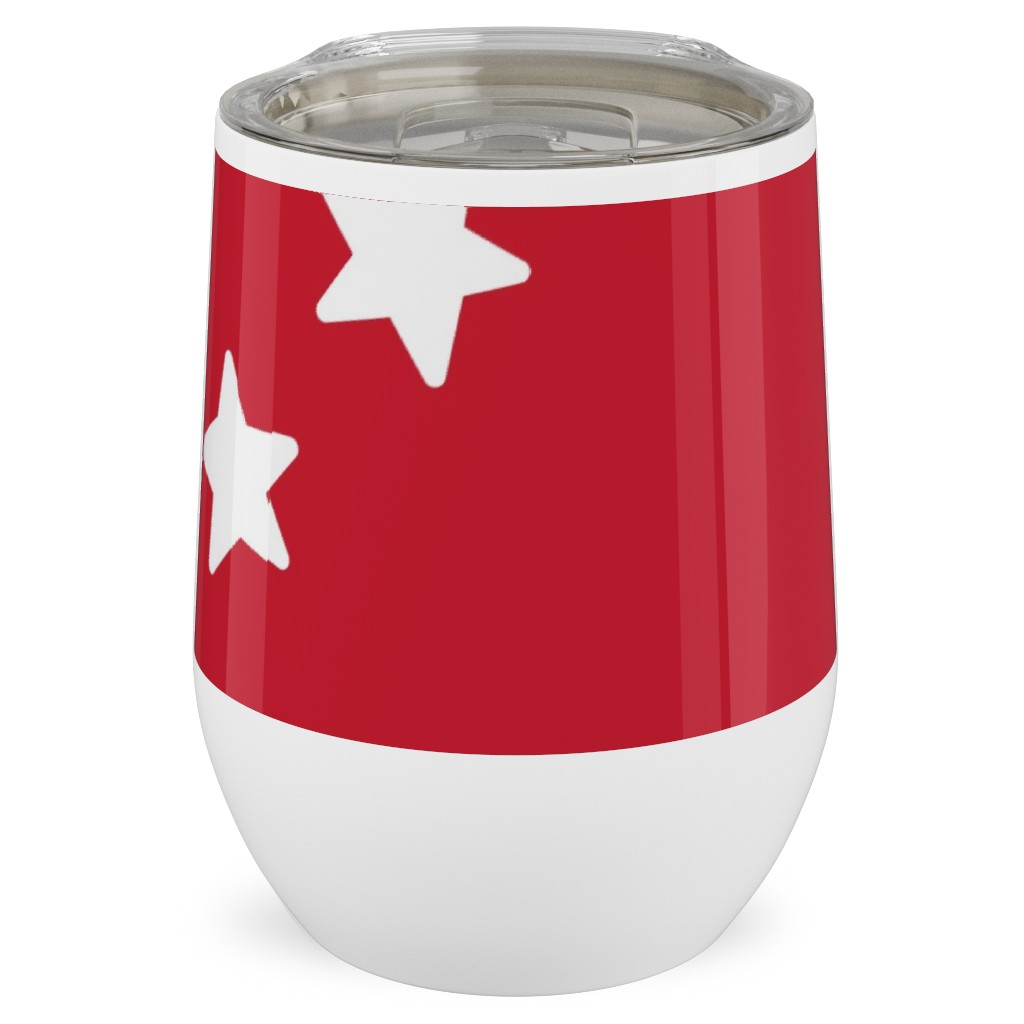 Stars Stainless Steel Travel Tumbler, 12oz, Red