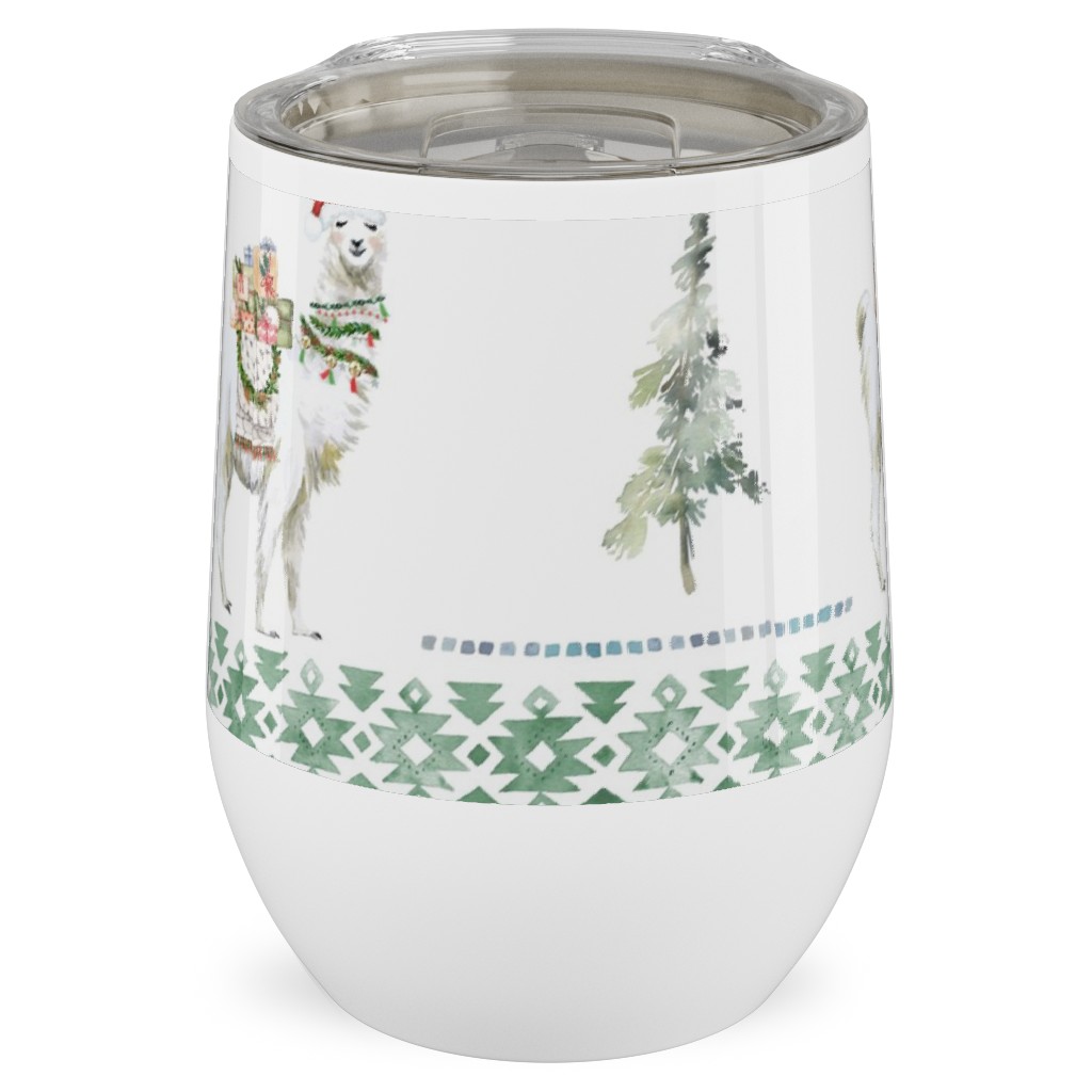 Christmas Llama Sweater Print - Multi Stainless Steel Travel Tumbler, 12oz, Multicolor