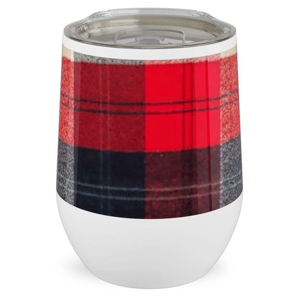 Lumberjack Flannel Buffalo Plaid - Red Stainless Steel Travel Tumbler, 12oz, Red