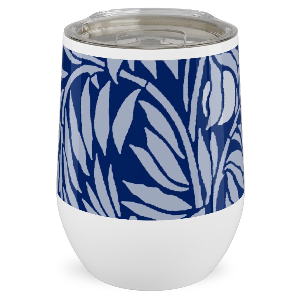 Orange Grove At Night - Blue Stainless Steel Travel Tumbler, 12oz, Blue, True Blue