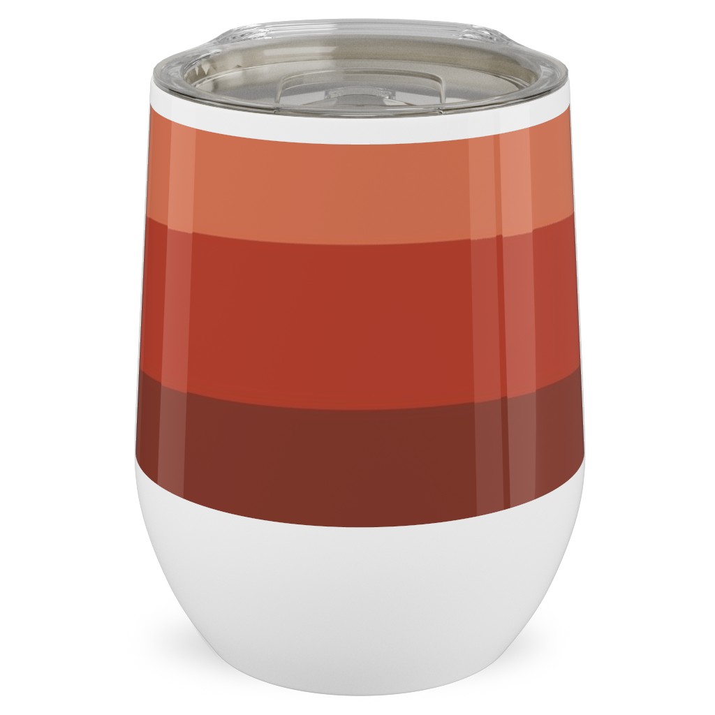 Retro Lattice - Mauve Multi Stainless Steel Travel Tumbler, 12oz, Red