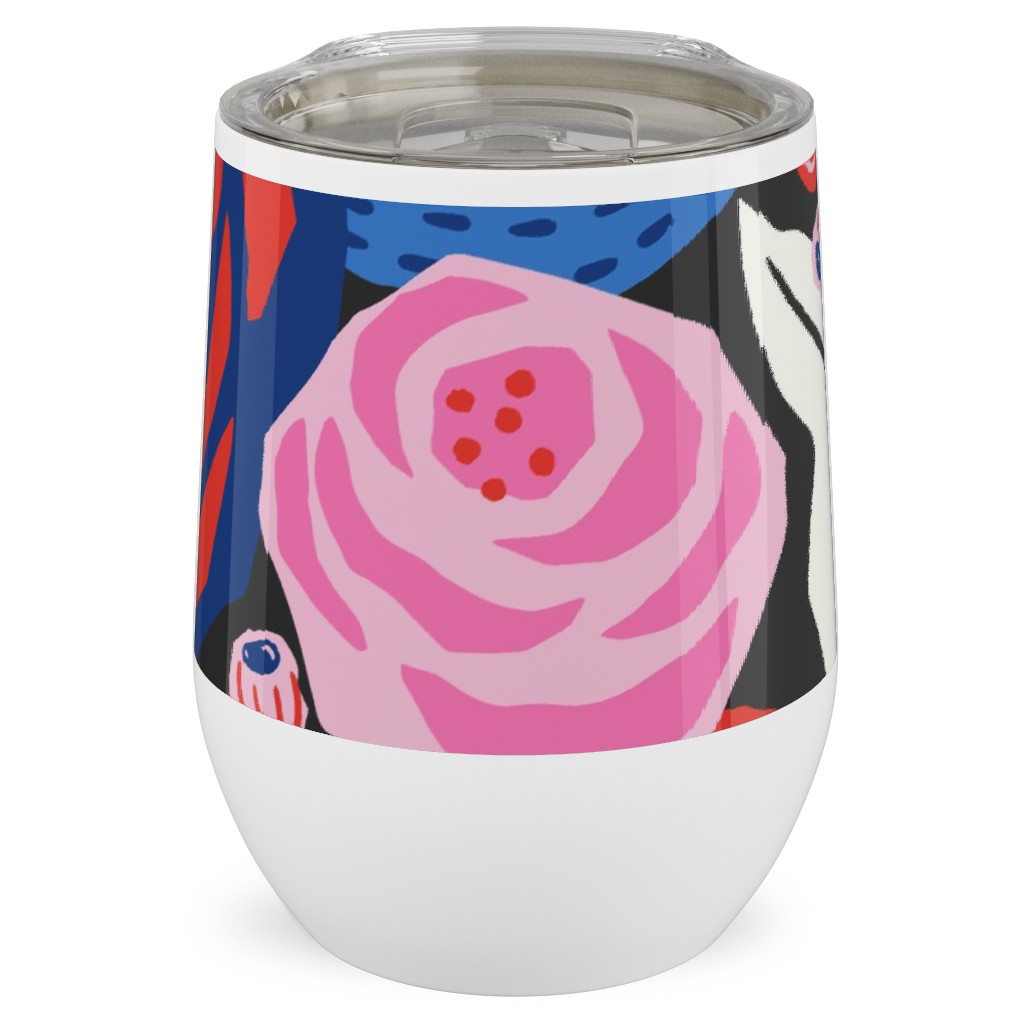 Papercut Roses Stainless Steel Travel Tumbler, 12oz, Multicolor