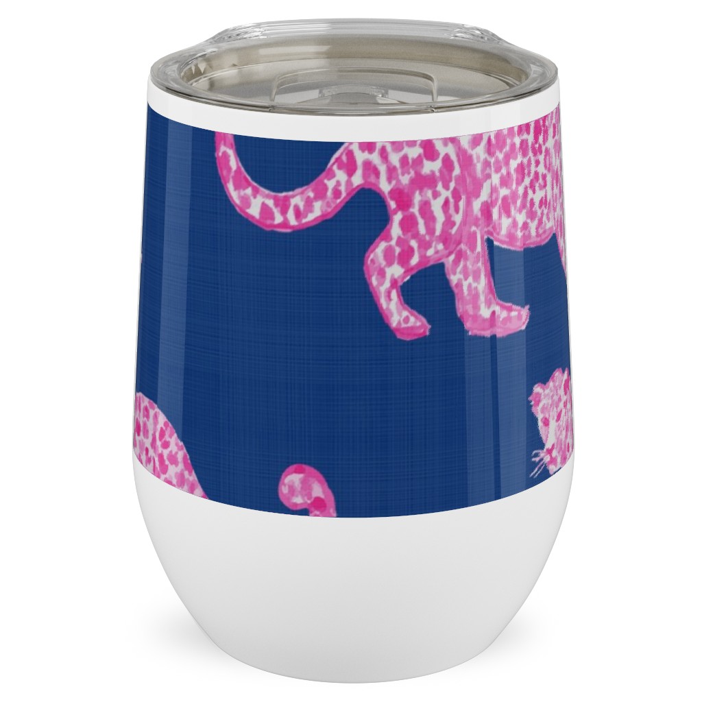 Leopard Parade Stainless Steel Travel Tumbler, 12oz, Blue