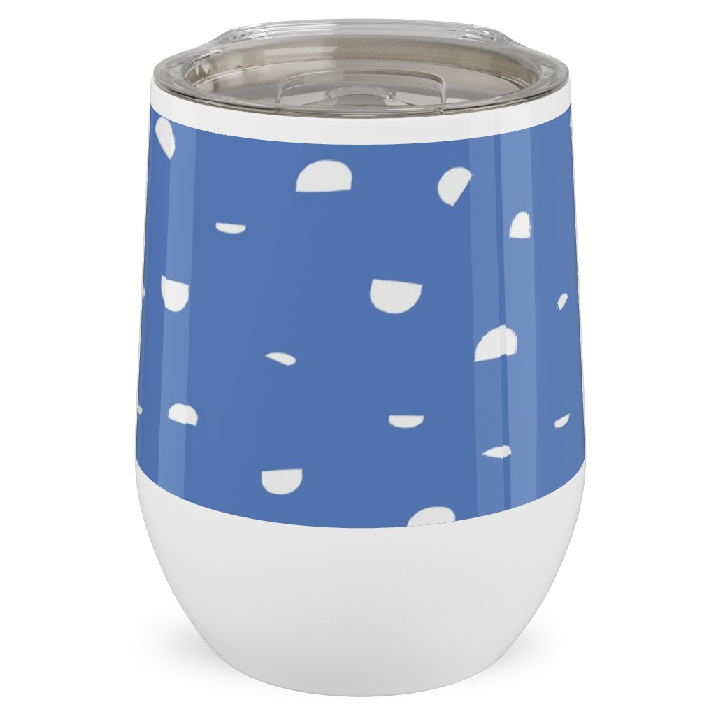 Shells - Blue Stainless Steel Travel Tumbler, 12oz, Blue, True Blue