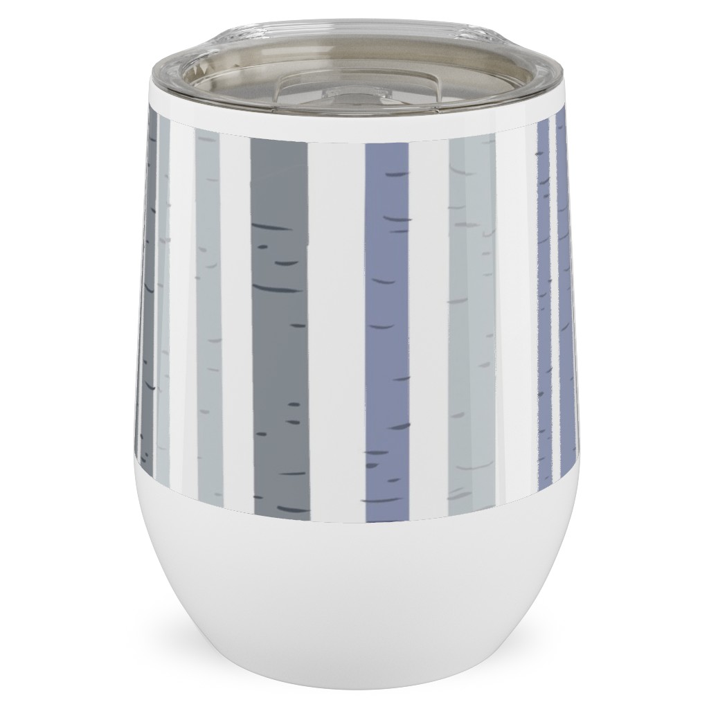 Wooded Aspens - Gray Stainless Steel Travel Tumbler, 12oz, Gray