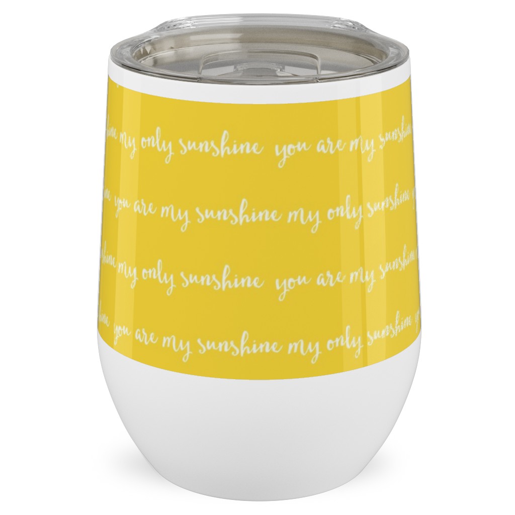 Sunshine - Yellow Stainless Steel Travel Tumbler, 12oz, Yellow, Classic Yellow