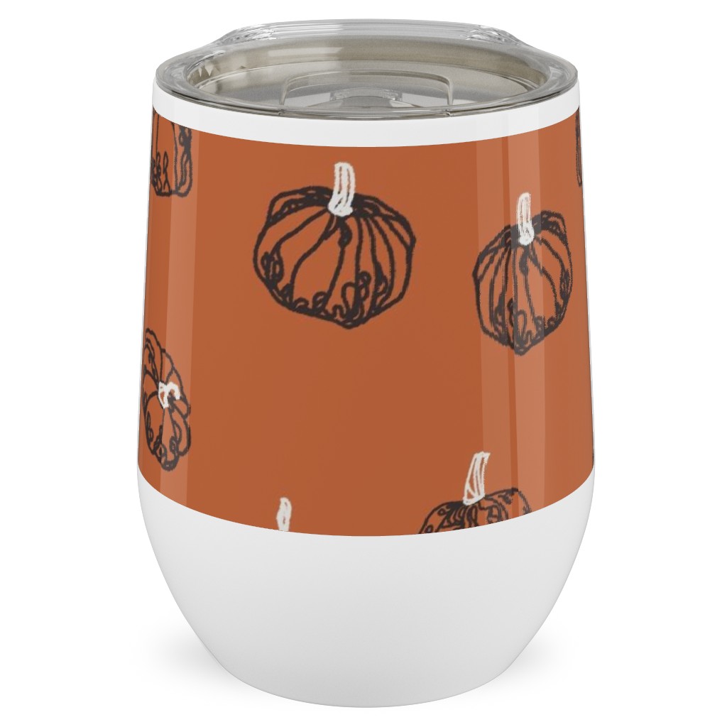 Pumpkins Stainless Steel Travel Tumbler, 12oz, Orange, Fawn