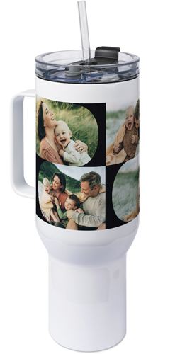 Modern Arch Collage 40oz Tumbler with Handle, 40oz, Black