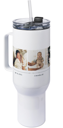 First Year Timeline 40oz Tumbler with Handle, 40oz, White, white