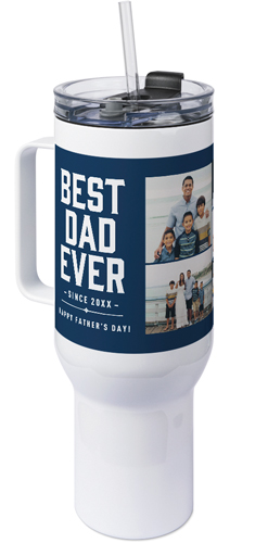 Best Ever Dad 40oz Tumbler with Handle, 40oz, Blue, navy