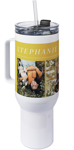 Editorial Snapshot 40oz Tumbler with Handle, 40oz, Yellow, mustard