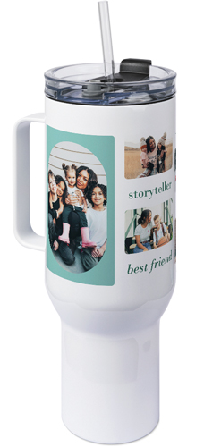 Traits of the Best 40oz Tumbler with Handle, 40oz, White, white