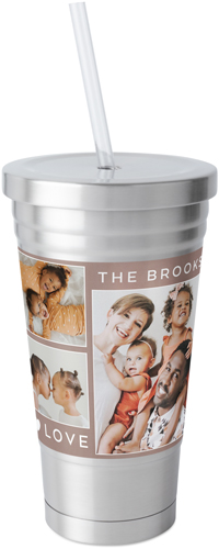 Brown Stainless Tumblers With Straw