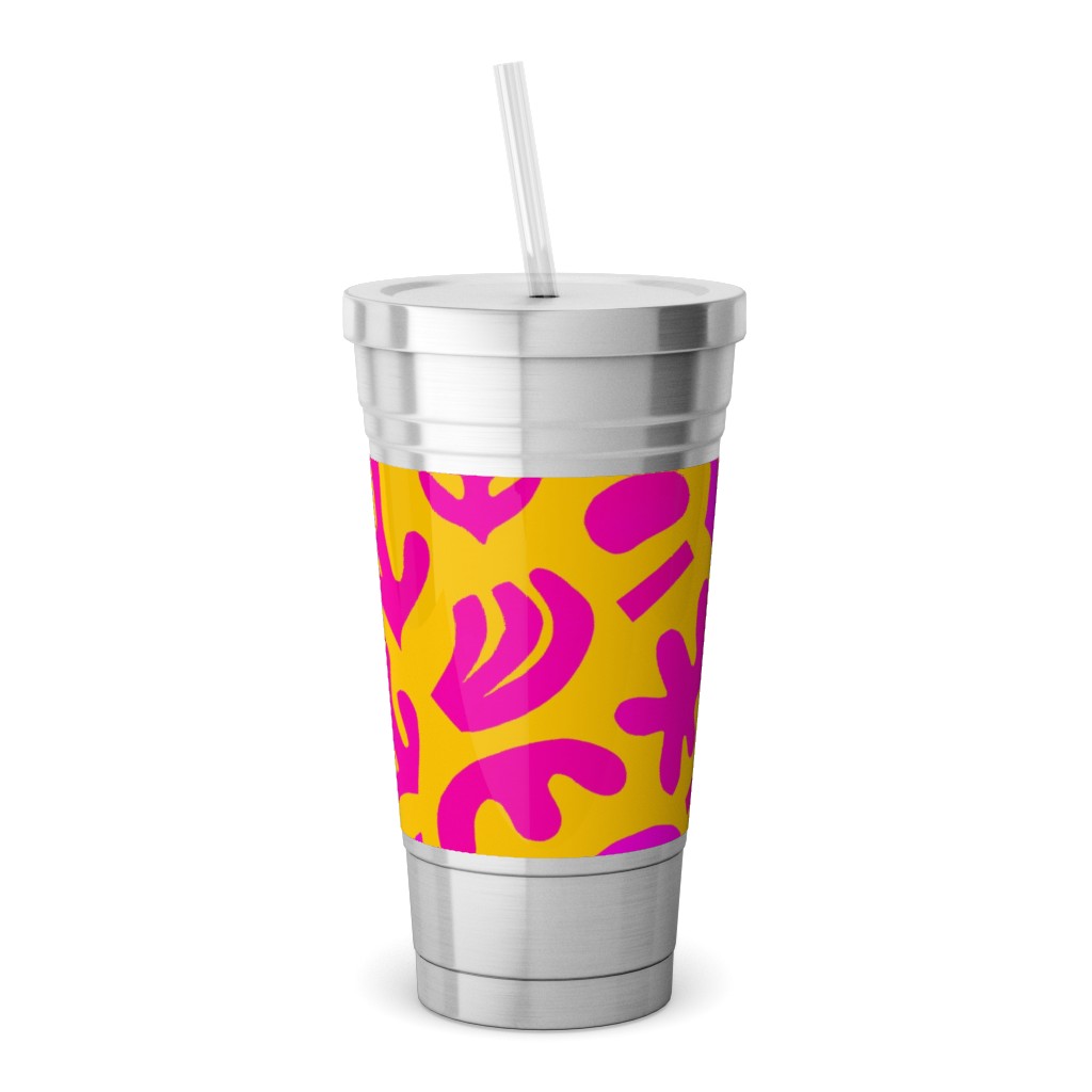 Matisse Paper Cuts Neon Stainless Tumbler with Straw Shutterfly