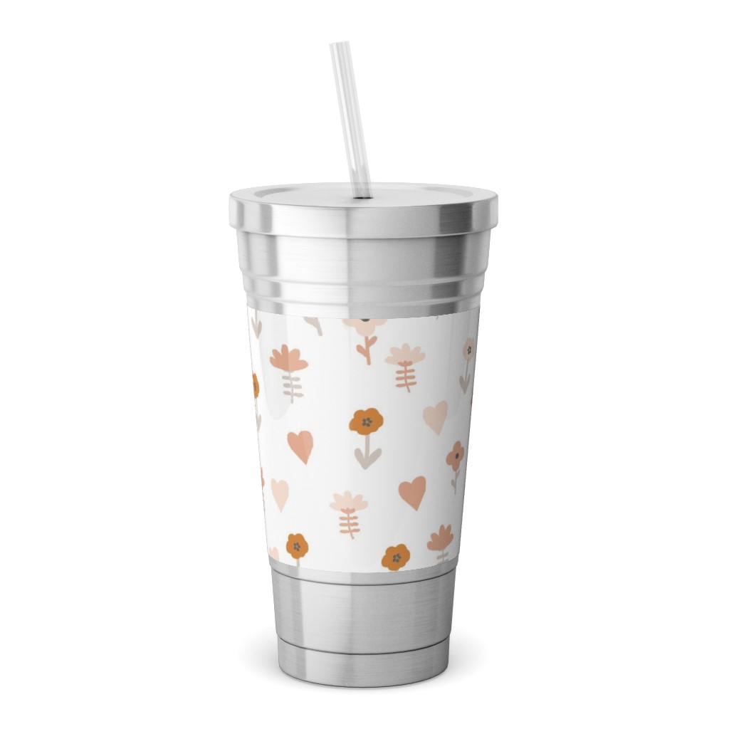 Groovy Flowers Tumbler Cup with Handle