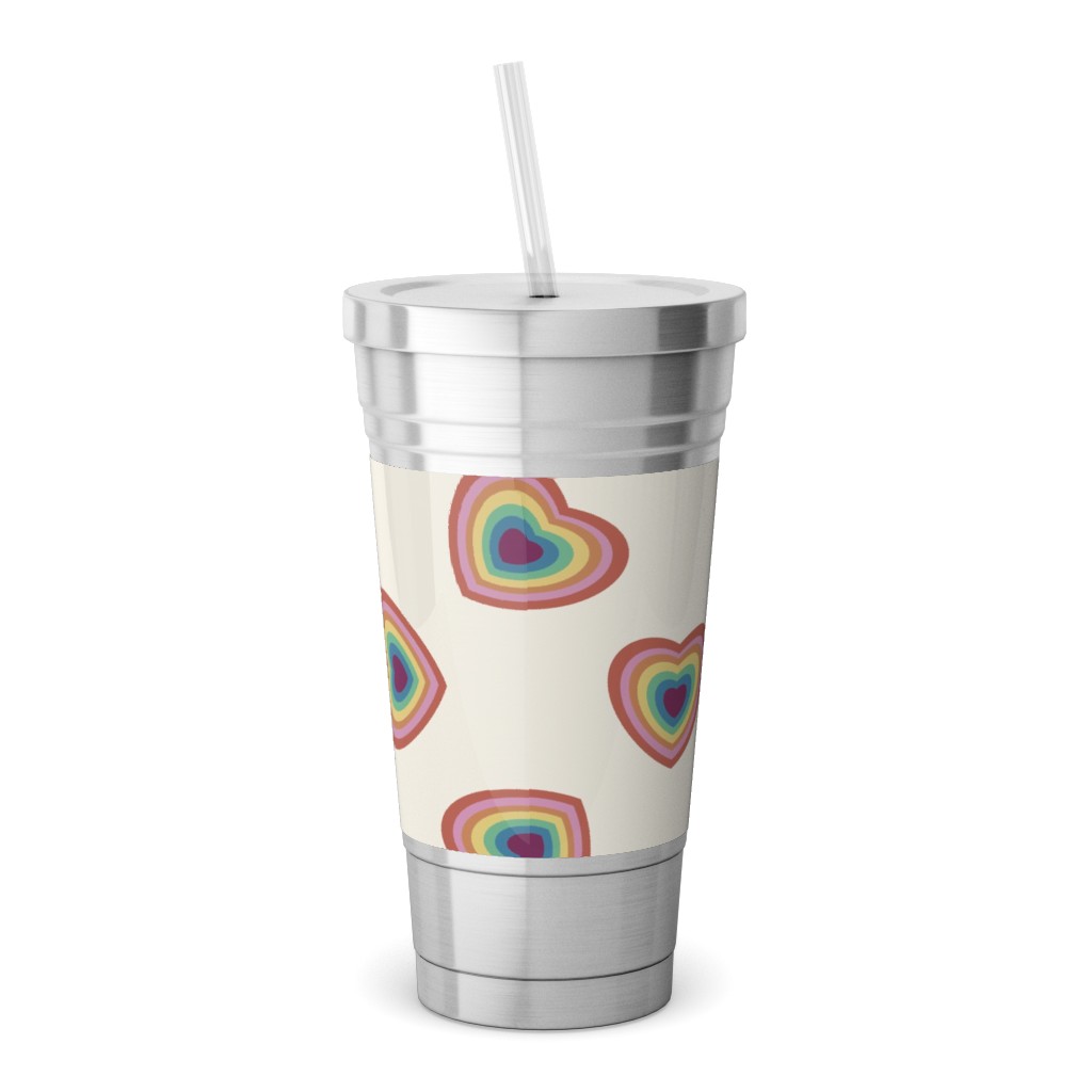 Reusable Rainbow Stainless Steel Straw, Reusable Straw, Tumbler