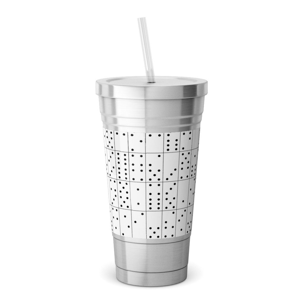 Domino Universe Black and White Stainless Tumbler with Straw Shutterfly