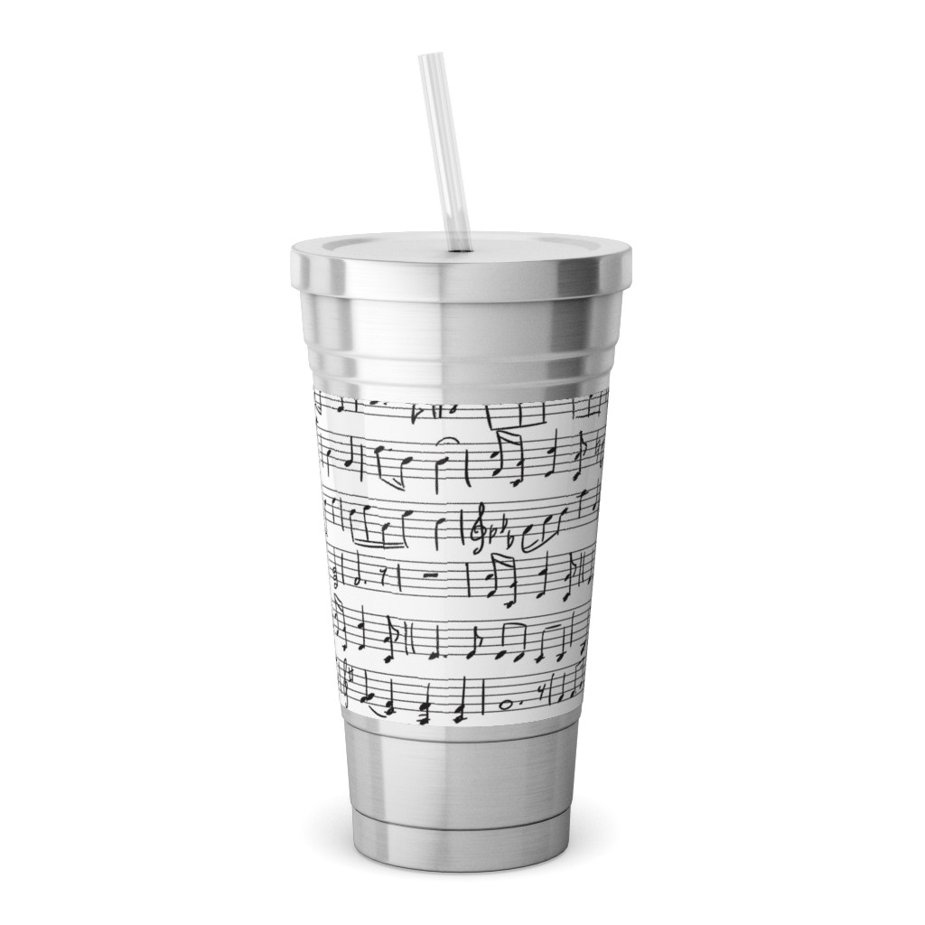 Music - Favorite Subject Stainless Tumbler with Straw, 18oz, Black