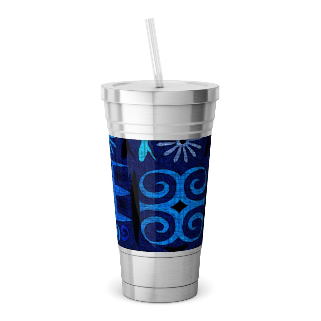 Blue Stainless Tumblers With Straw Shutterfly