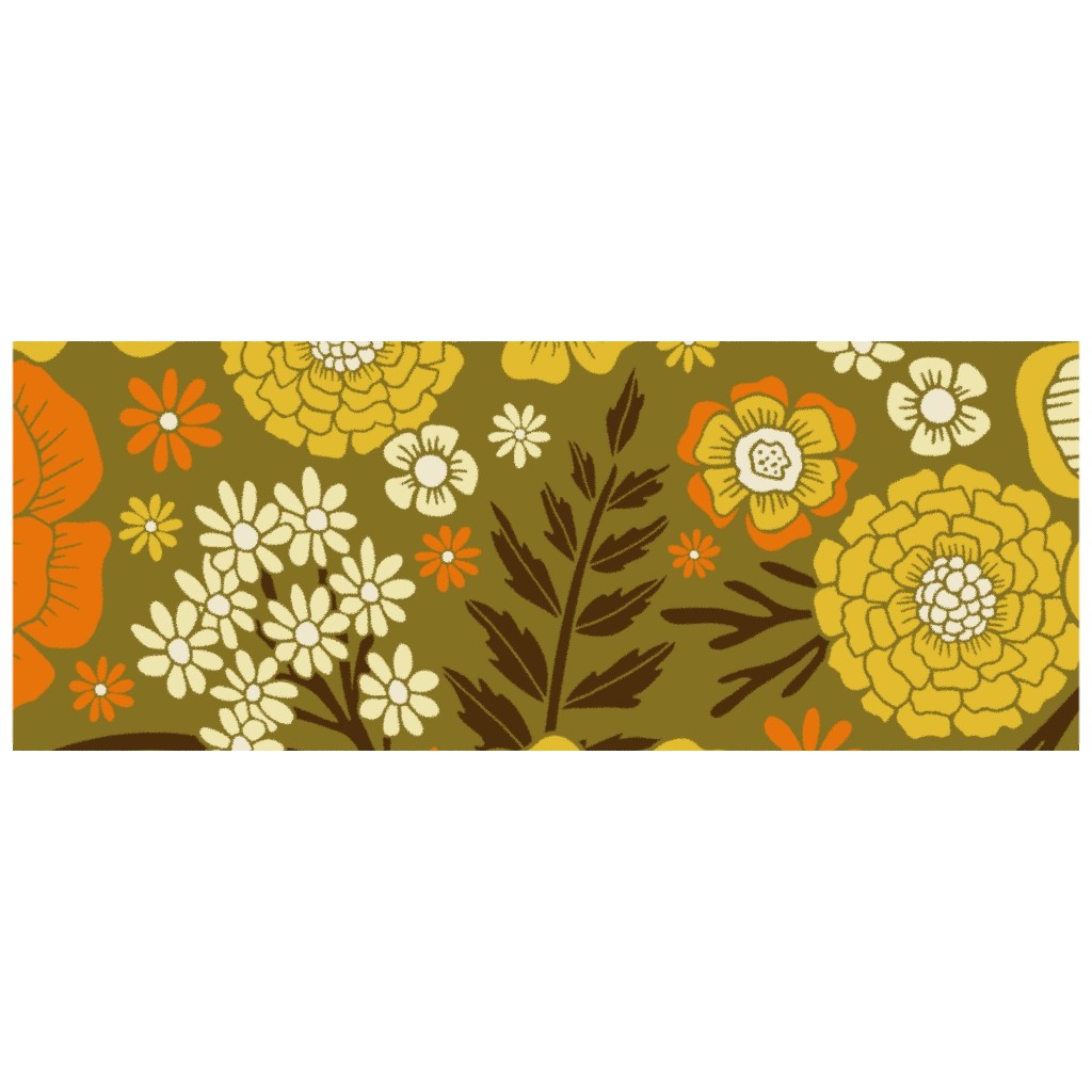 1970s Retro/Vintage Floral Yellow and Brown Stainless Tumbler with