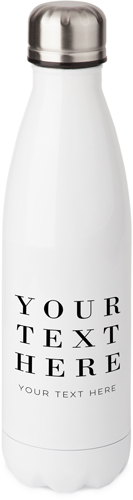 Your Text Here Photo Stainless Steel Water Bottle, 17oz, Stainless Steel Water Bottle, Multicolor